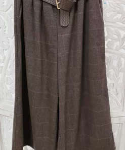 PANTALÓN MIDI DE CORTE AMPLIO Y CAÍDA FLUIDA M.BY673 MARRÓN JASPEADO