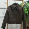 CHAQUETA EFECTO ANTE EN MARRÓN CHOCOLATE M.01-CHOC
