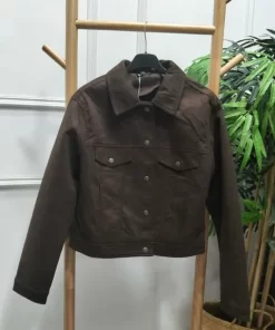 CHAQUETA EFECTO ANTE EN MARRÓN CHOCOLATE M.01-CHOC