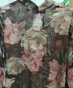 BLUSA DE TUL ESTAMPADA FLORAL EN TONOS MARRÓN, ROSAS Y BEIGES M.TUL-MARRÓN 6 834720447 1759966698593050 6130602459186263953 n
