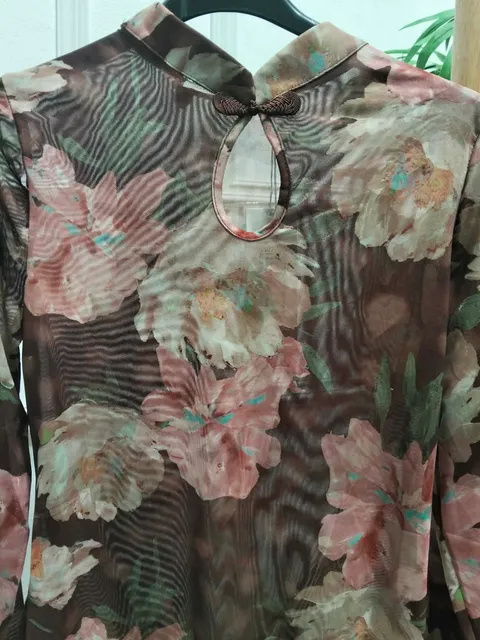 BLUSA DE TUL ESTAMPADA FLORAL EN TONOS MARRÓN, ROSAS Y BEIGES M.TUL-MARRÓN 3 834720447 1759966698593050 6130602459186263953 n