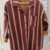 CHAQUETA ESTILO SOBRECAMISA RAYAS ANTELINA GRANATE M.CHA-S/G