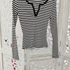 CAMISETA RAYAS BLANCA Y NEGRA AJUSTADA M.RAY/NE