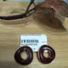 PENDIENTES CIRCULARES BURDEOS CON FILO DORADO M.BUR-121