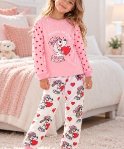PIJAMA TERCIOPELO NIÑA I LOVE PERRITOS M. KN-265 KINANIT