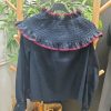 BLUSA LISA CON CUELLO BABERO AZUL MARINA M.L-BAB/MA