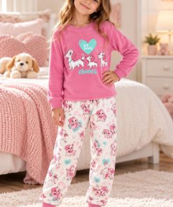 PIJAMA TERCIOPELO NIÑA I LOVE PERRITOS M. KN-266 KINANIT