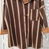 CHAQUETA ESTILO SOBRECAMISA RAYAS ANTELINA MARRÓN M.CHA-S/M